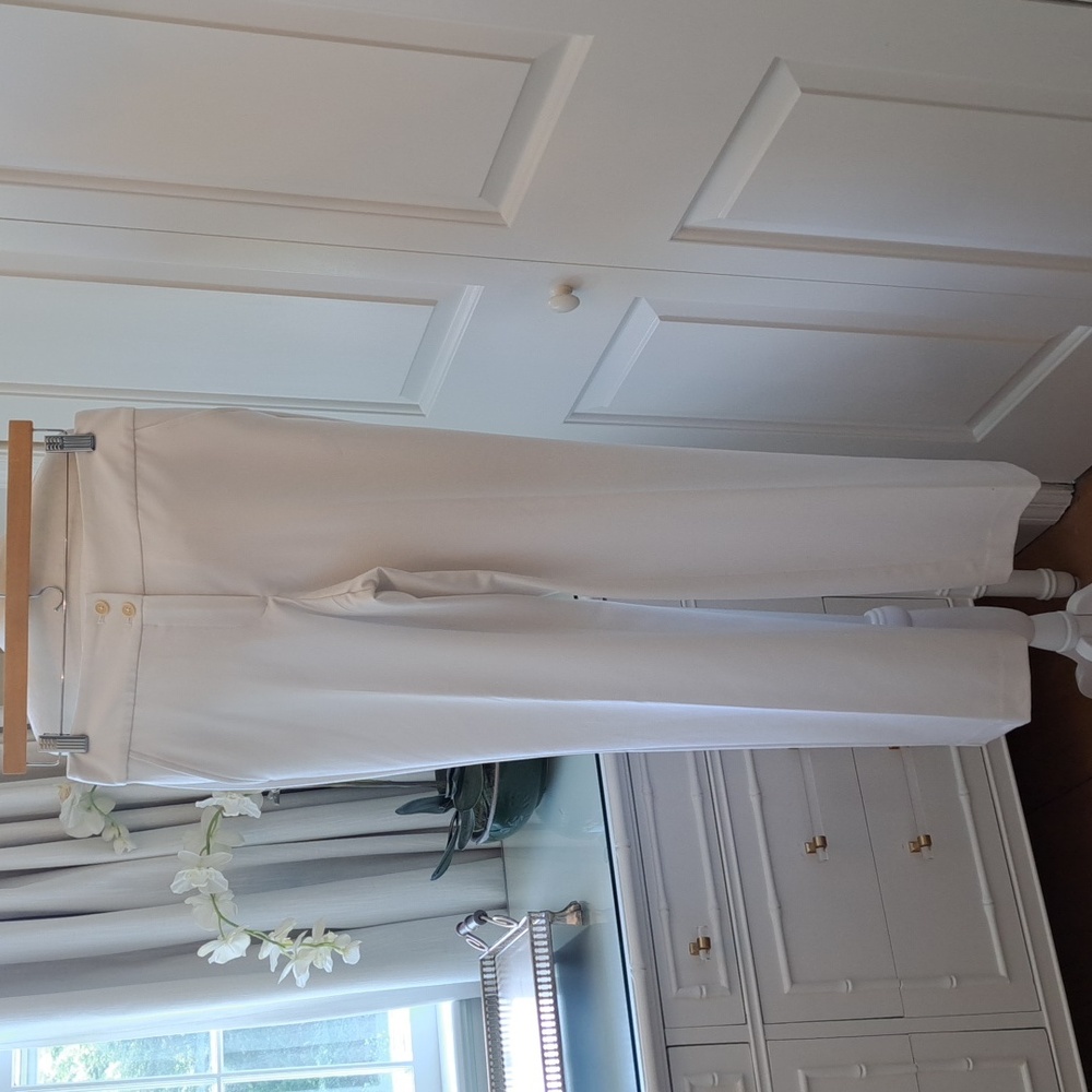 Talbots Womens Heritage White Dress Slight Stretch Trouser Pants Lined‎ S-6